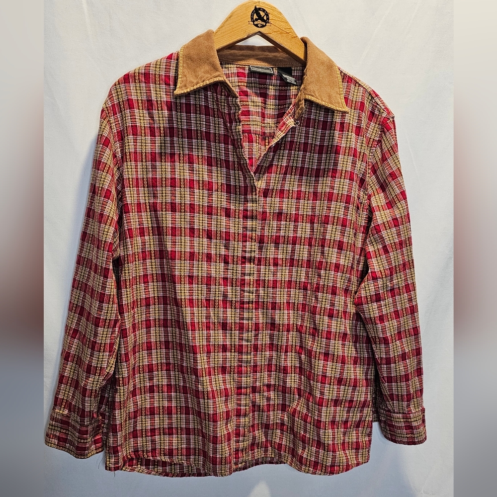 Bobbie Brooks 90s Plaid Barn Jacket Boxy Style 100% Cotton Top